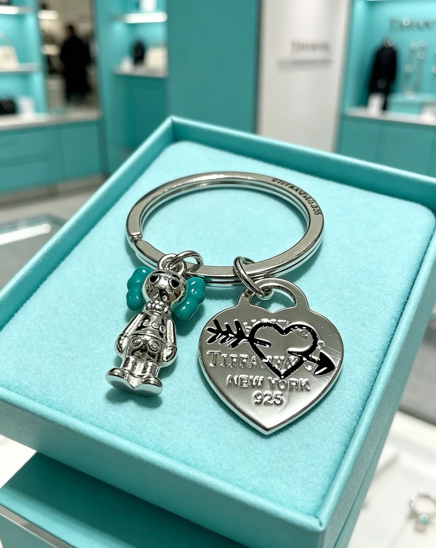 Tiffany & Co. Sterling Silver Love Heart Keychain